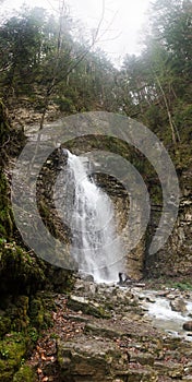 Maniavskii Waterfall. Maniava. Ukraine