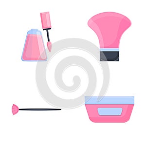 Manicure accessory icons set cartoon vector. Manicure and chiropody tool photo