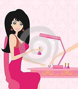 manicure in beauty salon