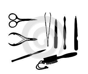 Manicure and chiropody tools collection