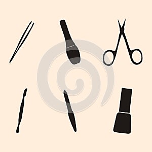 Manicure and chiropody tools collection. photo