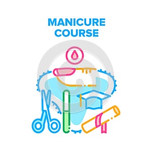 Manicure Course Vector Concept Color Illustration