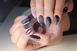 Manicure design gel varnish color Chrome