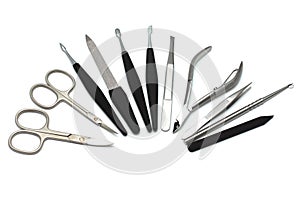 Manicure equipment isolated