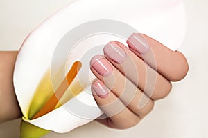 Manicure with gel coating .