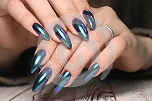 manicure with long nails