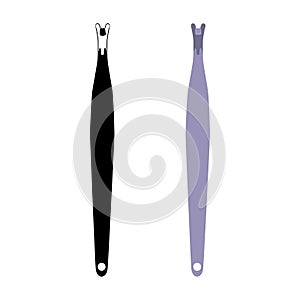 Manicure and pedicure cuticle trimmer, nail care tool, vector illustration.