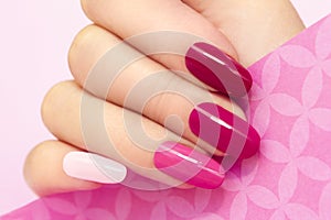 Manicure in pink. photo