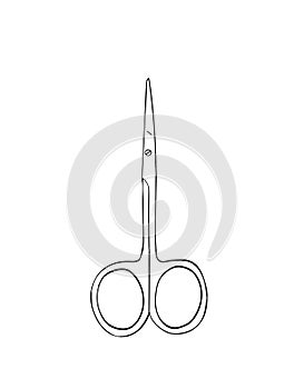 Manicure scissors. Isolated object. Tool for nail procedure