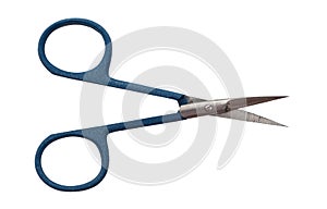 Manicure scissors on a white background close-up. Beauty and fashion. Nail scissors