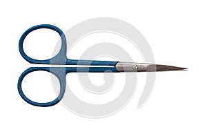 Manicure scissors on a white background close-up. Beauty and fashion. Nail scissors