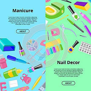 Manicure seamless pattern vector pedicure and manicuring accessory or tools nail-file or scissors of manicurist in nail photo