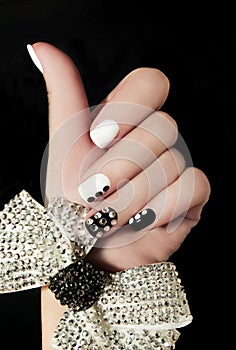 Manicure on short nails .