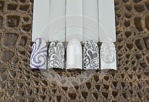 Manicure templates on brown 9