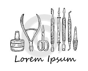 Manicure tools illustration