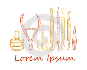 Manicure tools illustration