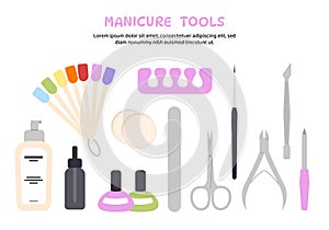 Manicure tools vector set