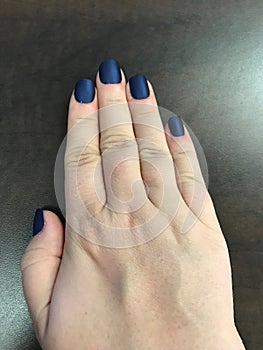 Manicured Blue Nails