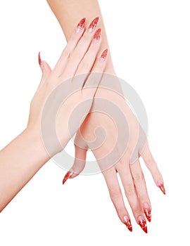 Manicured hands