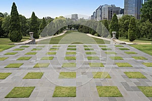 Manicured Lawns, The Shrine of Remembrance, Melbourne, Australia.