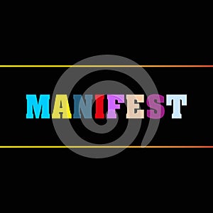 manifest word block on black photo