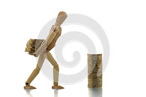 Manikin carrying money