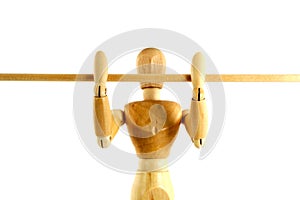 Manikin doing a chinup