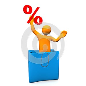 Manikin Percent Big Shopping Bag