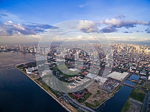 Manila Cityscape, Philippines. Bay City, Pasay Area. Skyscrapers in Background