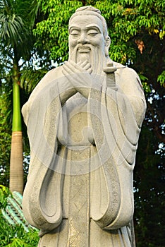 Chinese Garden Confucius statue inside Rizal Park in Manila, Philippines