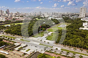 Manila, Philippines - Aerial Rizal Park Luneta and the surrounding skyline of Metro Manila photo