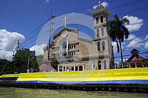 Manila, philippines, circa March 2023 - christian church at the pasig river
