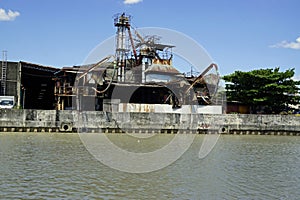 Manila, philippines, circa March 2023 - industrial area at the pasig river