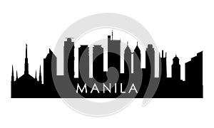 Manila skyline silhouette.