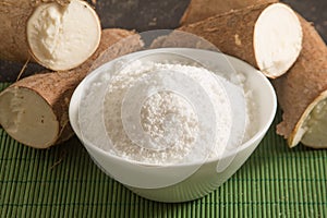 Manioc Tapioca Flour in a bowl photo