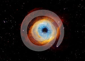 The manipulated photo of Helix Nebula or NGC 7293