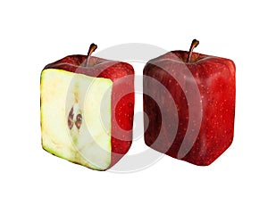 Manipulated red apples