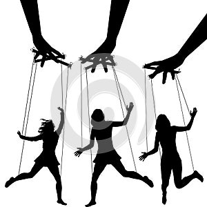 Manipulating arms controlling puppet silhouettes