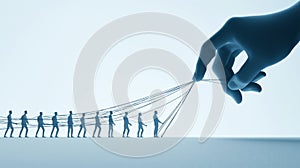 Manipulation and control concept with hand and people