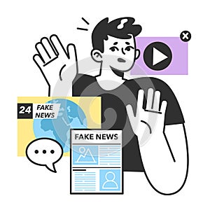 Manipulation and control over people by fake news. Medis influencing