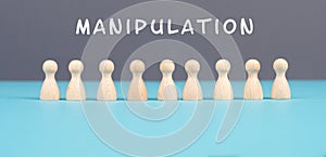 Manipulation of a group of people, brainwashing and controlling concept, people obey leader, political dictator and tyrant