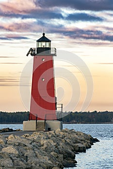 Manistique Lighthouse at Dawn - Michigan