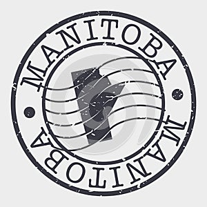 Manitoba Canada Stamp Postal. A Map Silhouette Seal. Passport Round Design. Vector Icon Design Retro Travel.