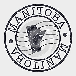 Manitoba Canada Stamp Postal. A Map Silhouette Seal. Passport Round Design. Vector Icon Design Retro Travel. photo