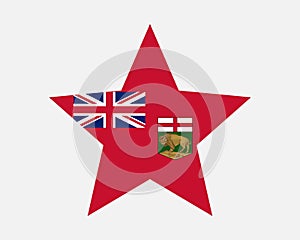 Manitoba Canada Star Flag. MB Canadian Five Point Star Shape Province Flag. Manitoban CA Banner Icon Symbol Vector photo