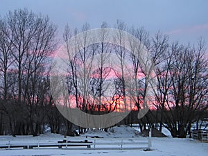 Manitoba Sunrise on the prairies photo