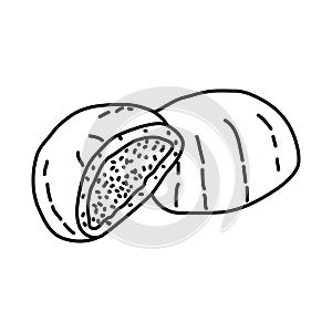 Manju Icon. Doodle Hand Drawn or Outline Icon Style photo