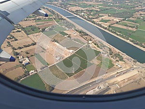 Manmade canal from narmada river in gujarat India