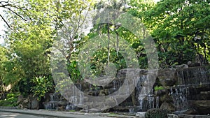 Manmade water fall which is located at Kuala Lumpur Perdana Botanical Gardens