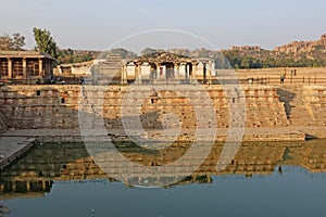 Manmantha Tank at Virupaksha Temple in Hampi near Hospete, Karnataka, India